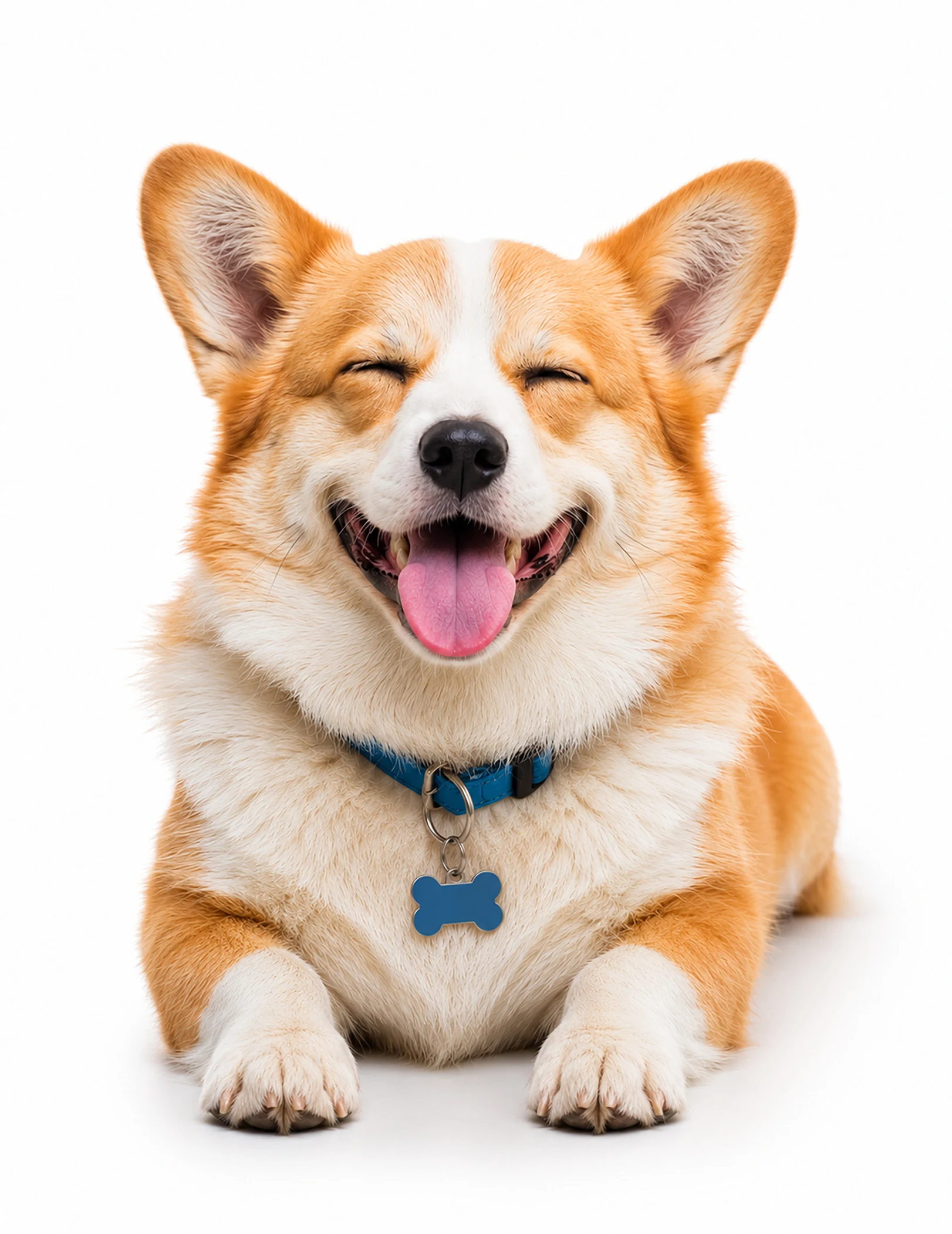 Happy corgi representing the Calmigos dog chew